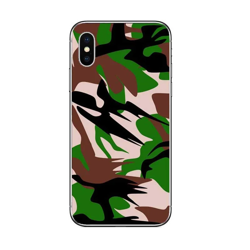Военный Зеленый Камуфляжный Мягкий силиконовый чехол для телефона iPhone Max X XR XS 5 5S 5SE 6 6S 6PLUS 7 8PLUS - Цвет: TPU