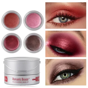 

6 Colors Brighten Eyeshadow Pigment Eye Cream Makeup Shimmer Cosmetics Waterproof Long Lasting Red Brown Eye Shadow Cream