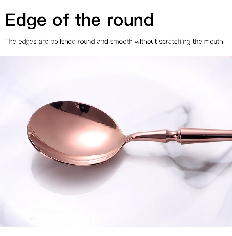 Description Picture 6 of itemBright Rose Gold 18/10 Stainless Steel Cutlery Dinnerware Tableware Knife Spoon Fork Chopsticks Flatware Set Dishwasher Safe