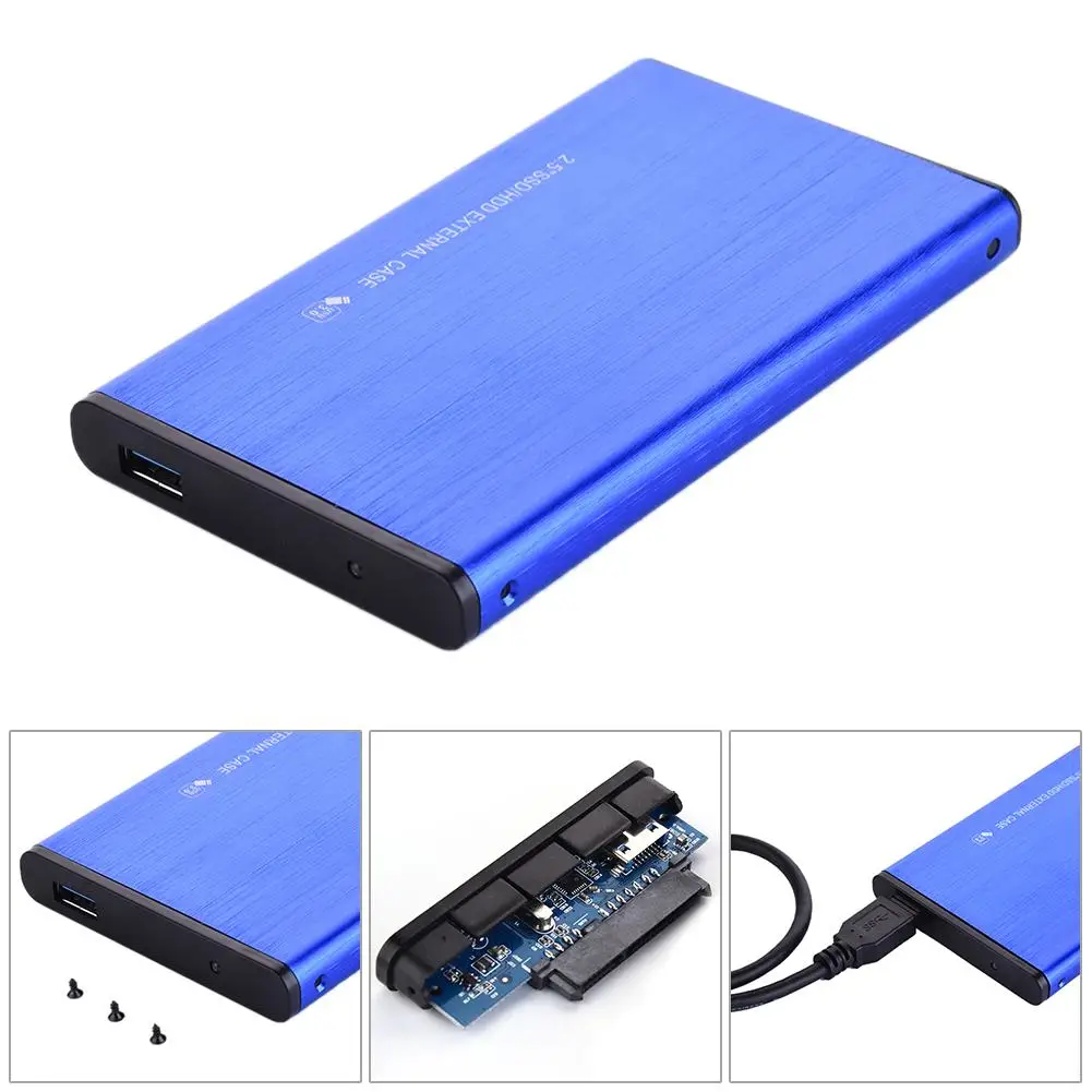 Алюминиевый сплав SATA3.0 внешний жесткий диск Корпус 2,5 дюймов USB3.0 SDD/HDD жесткий диск коробка для максимум 3 ТБ UASP аксессуары