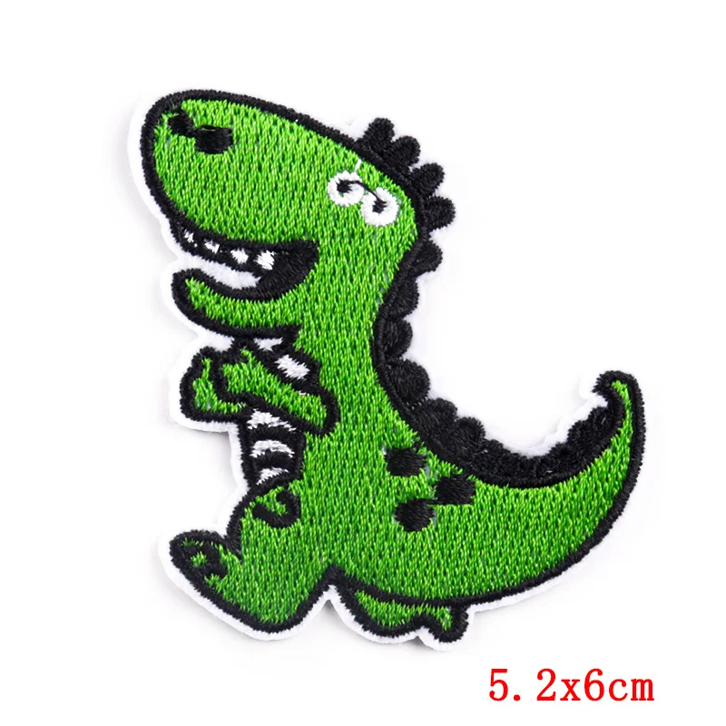 Cute Dinosaur Embroidered Patches On Clothes Kids Applique Iron On Cartoon Animal Patch Clothing Thermoadhesive Patches Badges 