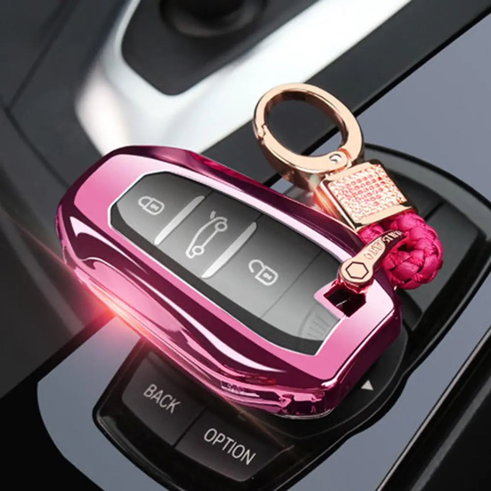 Чехол-кошелек из ТПУ для ключа автомобиля брелок дистанционного управления смарт для PEUGEOT 2008/301/307/3008/308/407/408/4008/508 чехол для ключей аксессуары для автодекора - Название цвета: Option 3