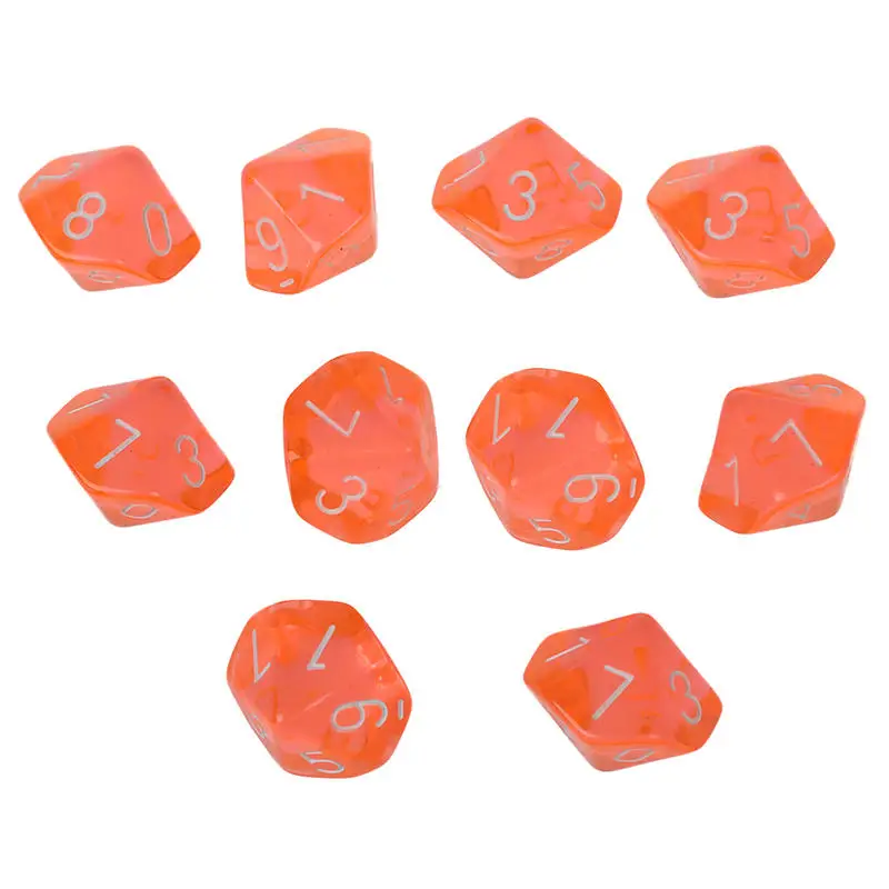10-Dices D10 Ten Sided Gem Dice Die for RPG Dungeons&Dragons Board Table Games