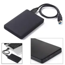 2,5 pulgadas HDD SSD carcasa delgada HDD USB 2,0 a disco duro SATA funda 2TB disco duro externo con Cable USB