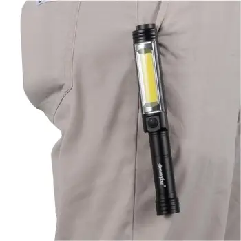 

Super Bright COB+XPE LED Pocket Inspection Work Light Flashlight With Clip