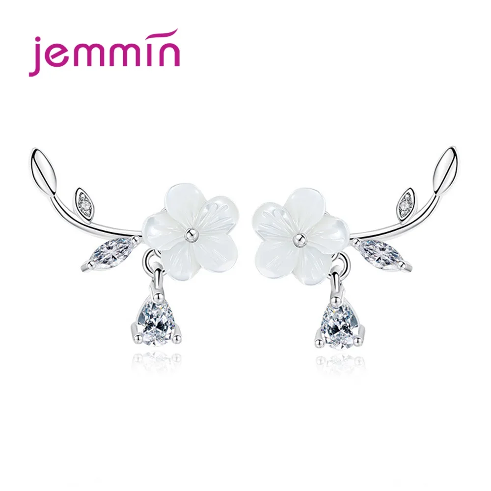 Новые стразы, серьги для женщин, Bijoux, цветок сливы, серьги-гвоздики для женщин, массивные подарочные украшения для ушей