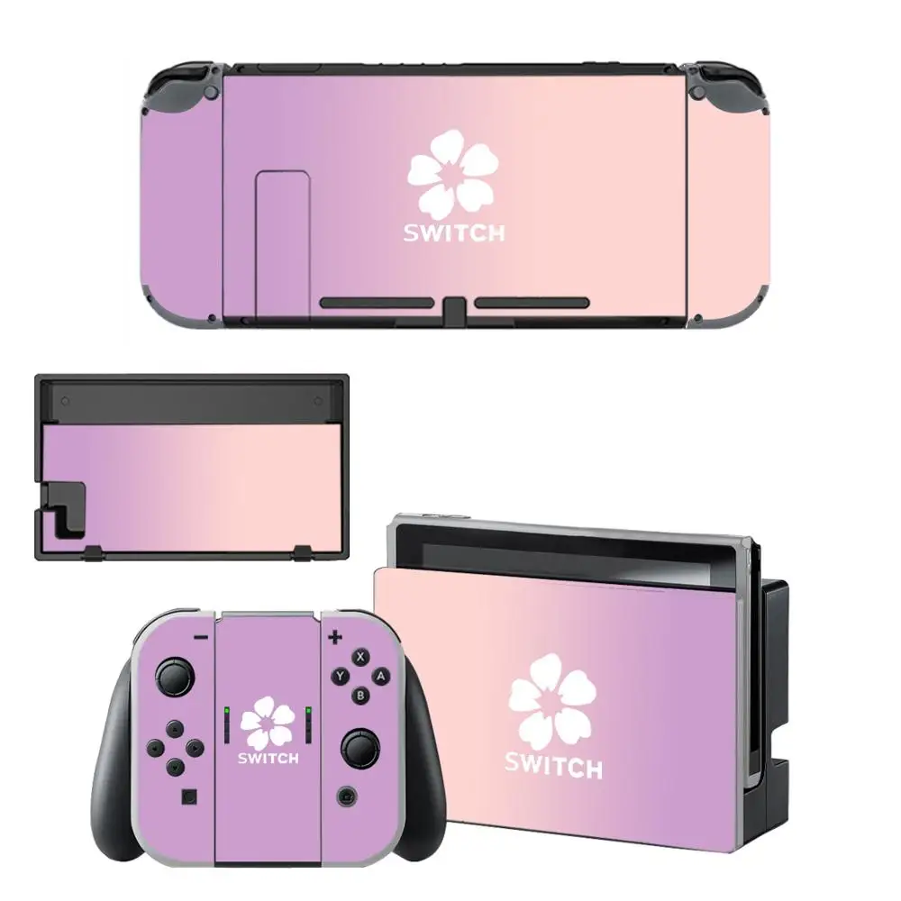 Pure Purple Pink Flower Skin Sticker Decal for Nintendo Switch