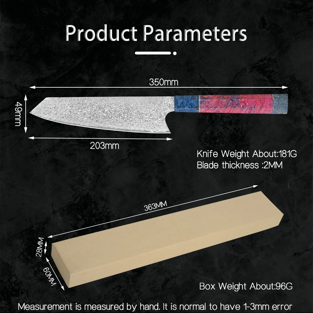 大马士革八角稳定木柄方头8寸祥云纹料理刀详情页_11