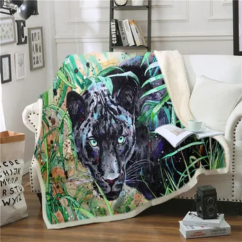 

Forest Wild Animals Color Cartoon Painting 3D Printed Blanket for Beds Cartoon Bedspread Sherpa Throw Blanket Warm Portable