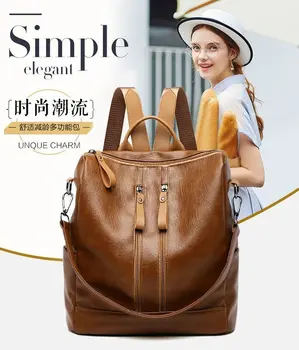 

Spring and Summer New Popular PU Waterproof Multi-purpose Leisure Backpack Europe and America Fashion Export
