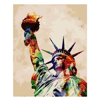 

DIY Painting By Numbers Kit American Liberty Coloring Paint By Number Home Decoration Canvas Oil Paintings peinture numero