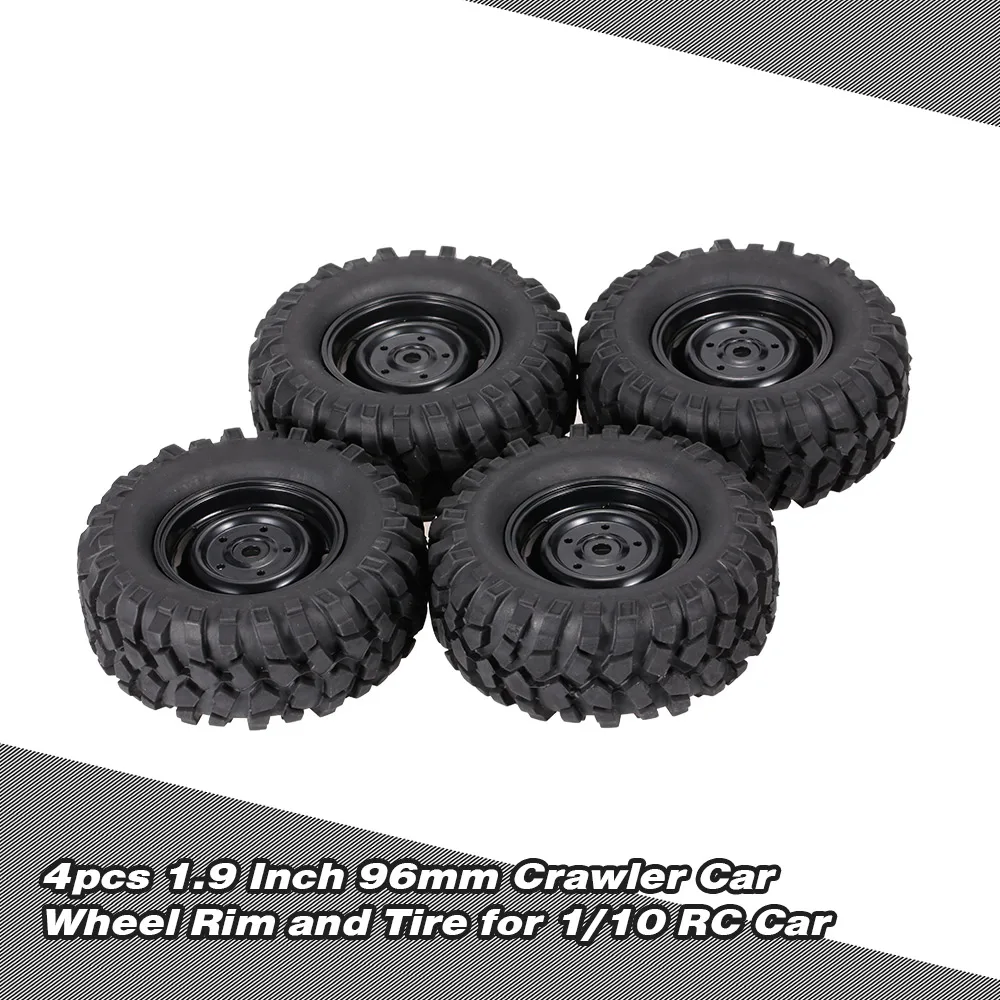 

4pcs 1.9 Inch 96mm Crawler Car Wheel Rim and Tire for 1/10 HSP Redcat Traxxas Axial SCX10 D9 RC Car
