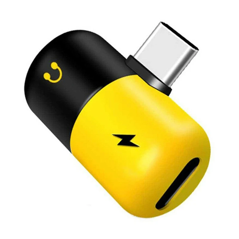 2 в 1 type C USBC адаптер зарядный разъем 3,5 мм AUX разветвитель для наушников для samsung Note10+ Note10 huawei Przejsciowka Sluchawki - Цвет: przejsciowka