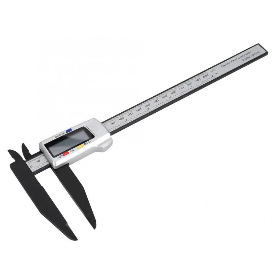 

Digital Caliper 200mm Digital Caliper Carbon Fiber Ruler with 50mm Long Electronic Reading Display Measuring Tool