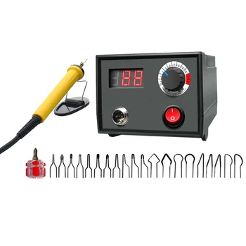 

30W Adjustable Temperature Wood Burner Pyrography Pen Burning Machine Gourd Crafts Tool Set with Welding Wire 220V,EU Plug