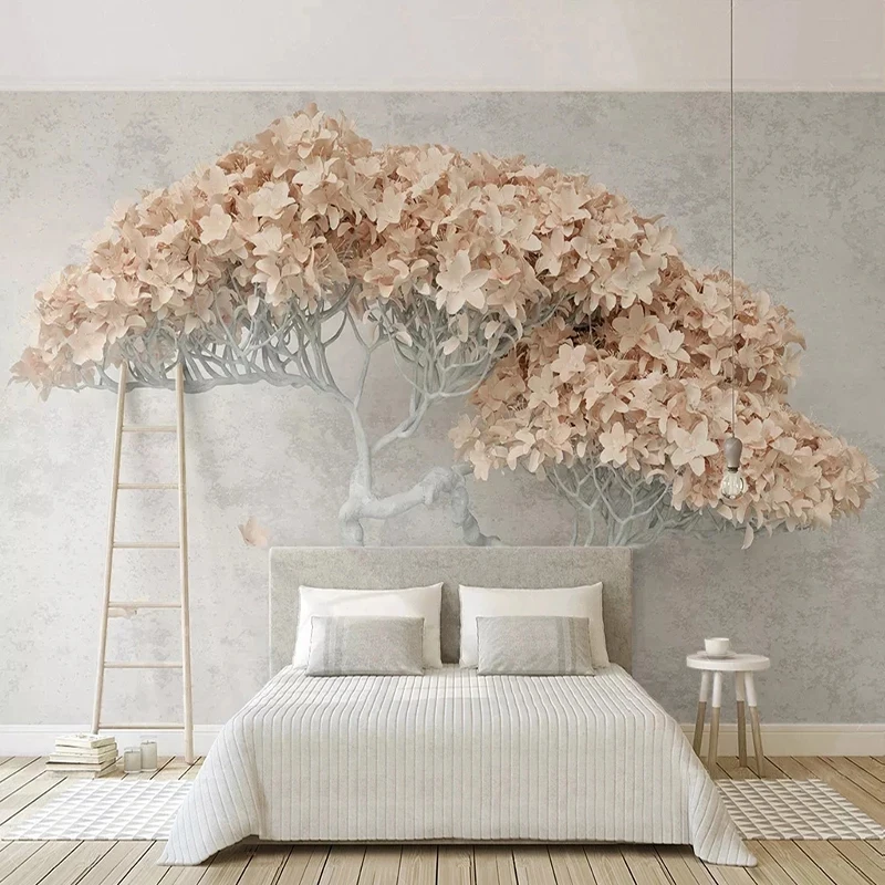 Custom 3D Self Adhesive Wallpapers Modern Fashion Abstract Flower Tree Interior Restaurant Living Room Bedroom Murals Decor |