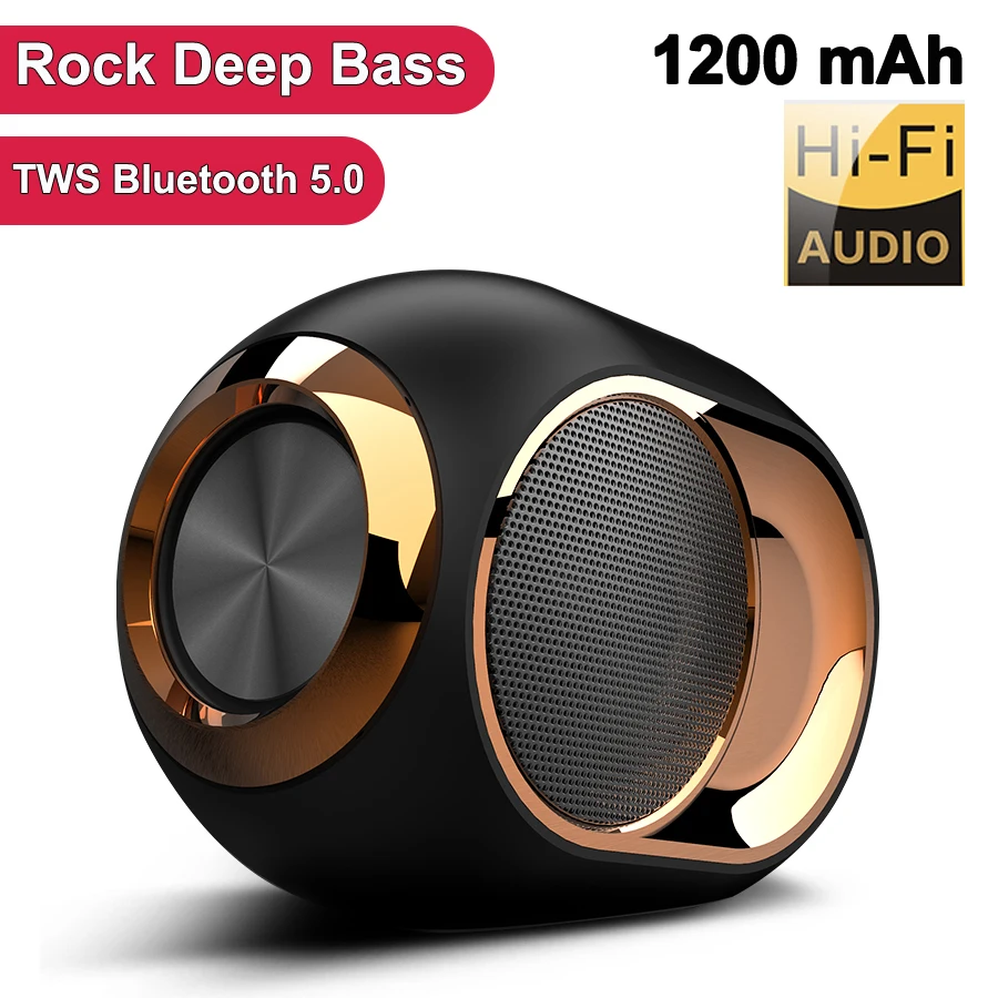 

Outdoor Portable 5.0 Bluetooth Speaker Waterproof Subwoofer Wireless Loundpeakers TWS Mini Speakers Support TF Card