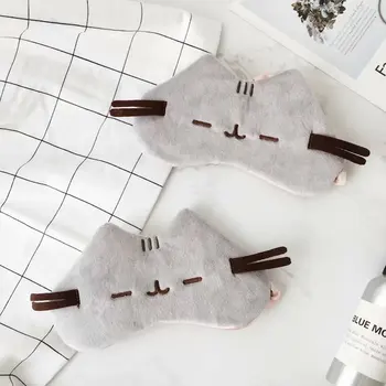 

1PCs Cartoon Cat Soft Plush Eye Masks Blindfold Eye Cover Sleep Shade Eyepatch Bandage Eyelash Relax Nap Aid Eye Sleeping Mask