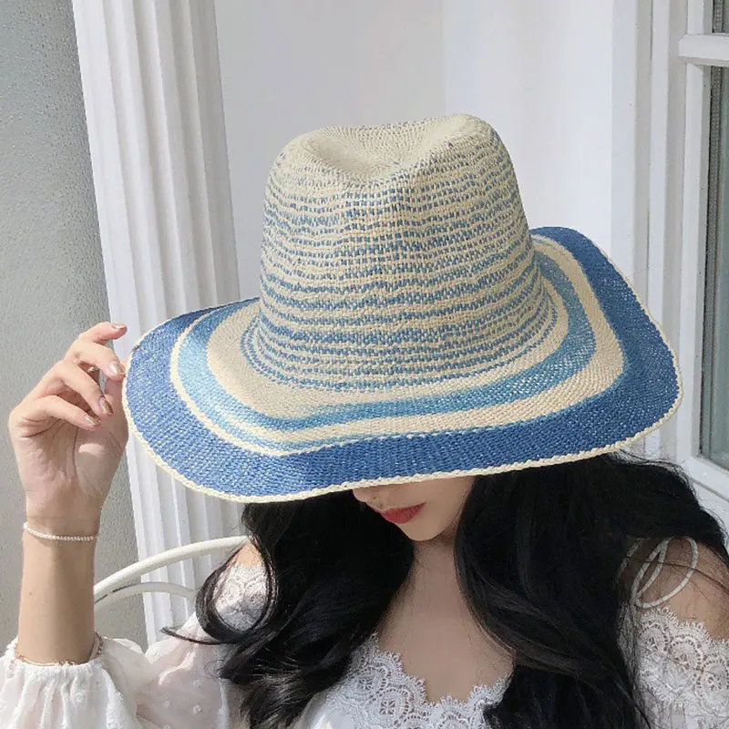 

French Wave Hat Straw Hat Fashion Hat For Women Unisex Beach Picnic Sun Hat Fedoras Hat Casual Girls Wide Brim Panama