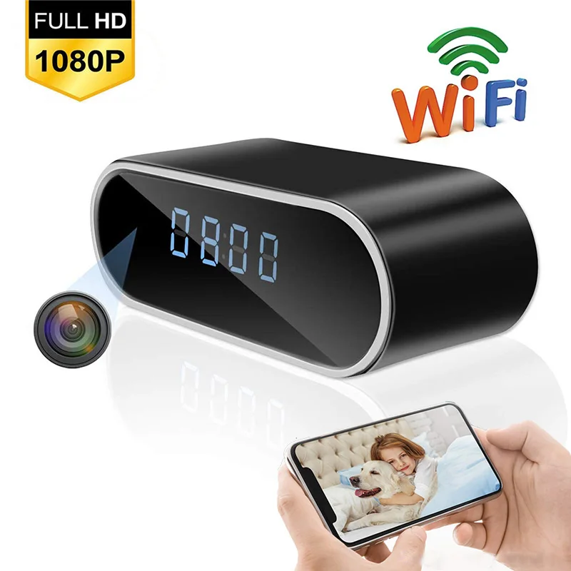 Беспроводной WIFI Мини Часы камера Время Будильник часы с видеокамерой 1080P IP/AP