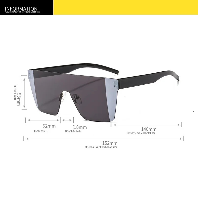Cubojue Oversized Sunglasses Men Women Steampunk Sun Glasses for Man Woman Fashion Shades Hip Hop Huge Big Rectangle Double Tint