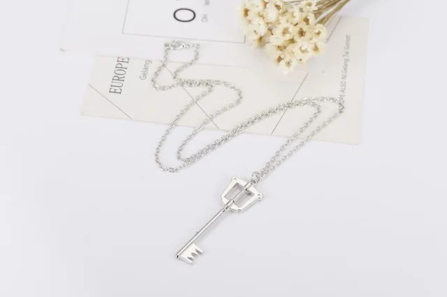 Королевство ожерелье сердечки Keyblade Key Sora Riku Kair Roxas логотип Серебряный цвет кулон