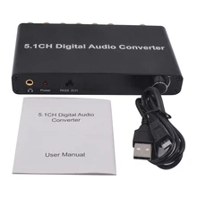 5,1 CH convertidor de Audio Digital DTS / AC3 Dolby decodificación SPDIF entrada a 5.1For DVD PS3 Xbox 360 DM500S DM800HD