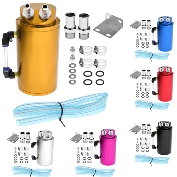 

Universal 450ml Aluminum Racing Oil Catch Tank Can Round Can Reservoir Turbo Oil/Sludge Catch Can Engine Fuel Catch Tank