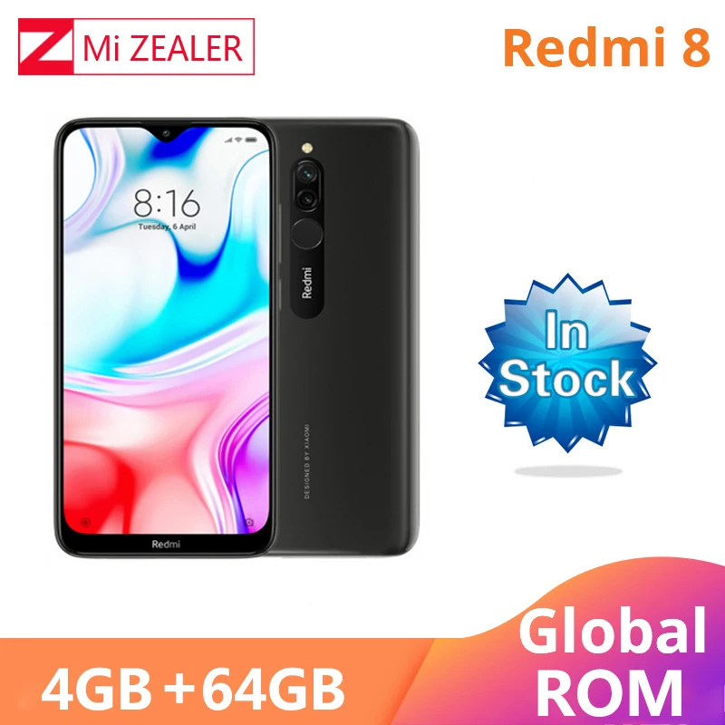 

New Global ROM Xiao Redmi 8 Smartphone 4GB RAM 64GB ROM Snapdragon 439 10W Fast Charging 5000 mah Battery Cellphone