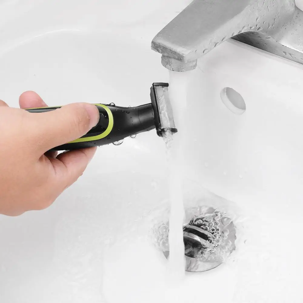 Billige VGR Männer Eine Klinge Elektrische Rasierer USB Lade Gesicht Bart Trimmer Haarschnitt Wasserdichte Trockenen Nassen Körper Haar Entferner 3 Guide kämme