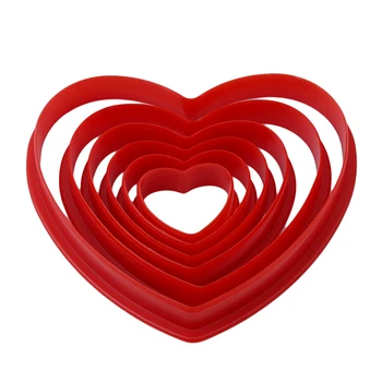 

6pcs/set Star Heart Shaped plastic Cake mold cookie cutter Fondant biscuit stamp Sugar Craft cake decorations Moulds Baking Tool