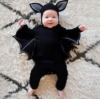 

Boy Halloween Baby Clothes Newborn Autumn Bat Long Sleeve Jumpsuit