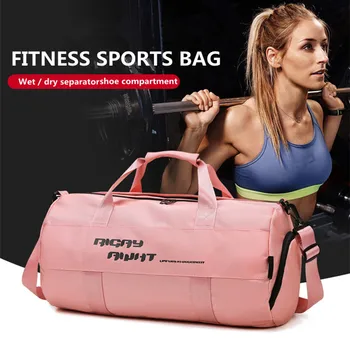 

Sports Bag Pink Gym Bag Independent Shoe Compartment For Fitness Training Backpack Yoga Dance Single Shoulder Travel Bag
