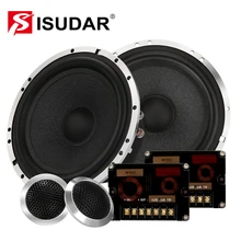 ISUDAR – système de haut-parleurs pour voiture SU602, 6.5 pouces, 2 voies, Audio automatique, HiFi, stéréo, Tweeter croisé, cadre en aluminium