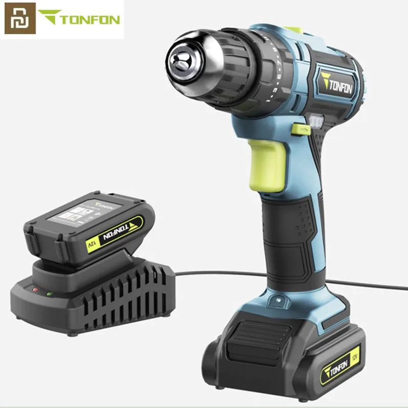 Xiaomi-Tonfon-Wireless-Electric-Cordless-Drill-Impact-Power-Driver-12V-2000mAh-Battery-2-Speed-EU-Adapter