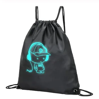 

Fashion Luminous Drawstring Bag for Boys Girls Drawstring Backpack Bag Custom Printing Logo for Men Women Students