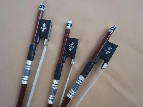 3 шт. Pernambuco углеродного волокна Скрипка Лук 4/4 медное крепление, ebony Лягушка Fleur de Lys