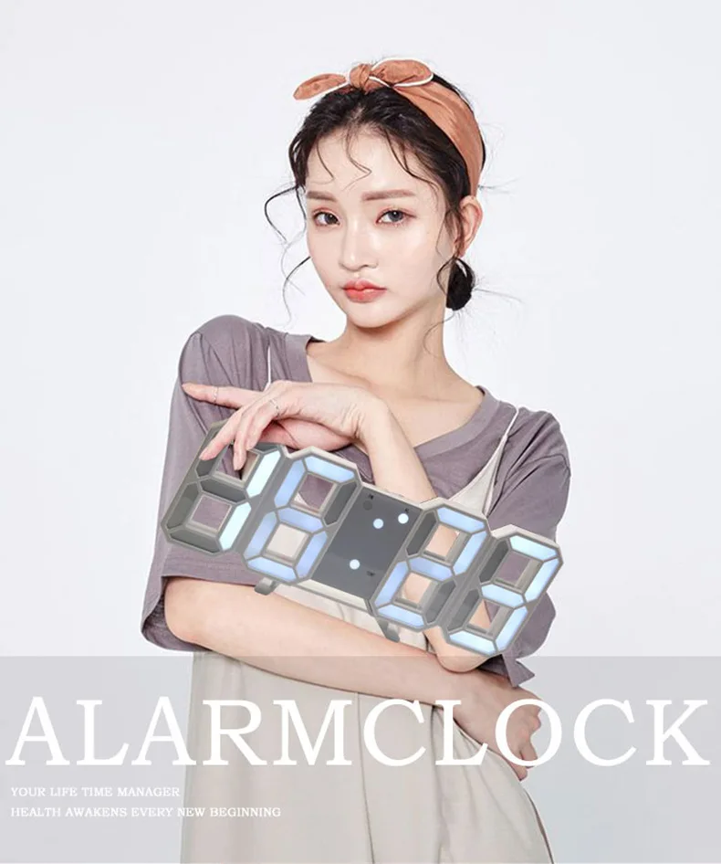 Manufacturers Wholesale Creative LED Smart Electronic Clock Hot Selling 3D LED with Numbers Alarm Clock Multi-functional Wall Cl