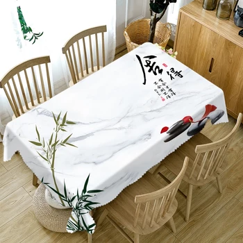 

Ink Landscape Painting Tablecloth Kitchen Dining Table Decorations Home Rectangular Party Table Covers Drop Ship