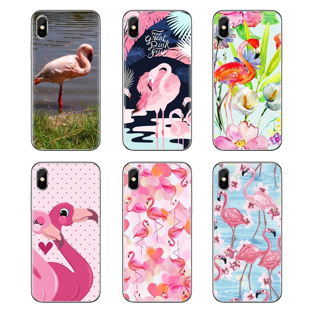 For Sony Xperia Z Z1 Z2 Z3 Z5 compact M2 M4 M5 C4 E3 T3 XA Huawei Mate 7 8 Y3II Transparent Soft Covers Fashion Flamingo Pattern |
