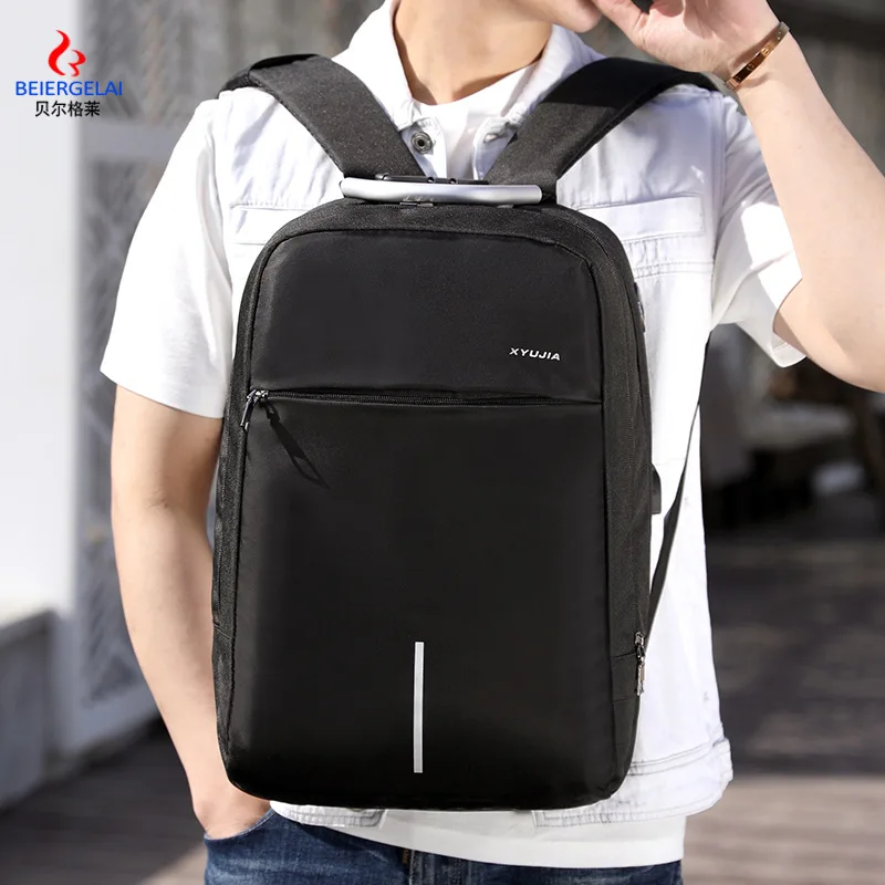 

New Style USB Smart Charging Business Backpack Men's Password Lock Anti-Theft Computer Bag Korean-style Trend STUDENT'S Backpack