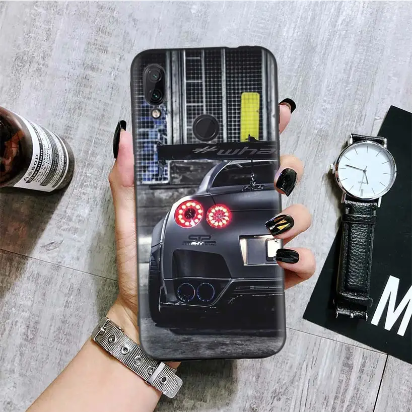 GTR Car Cool Black Cover Phone Case for Xiaomi Redmi Note 8 7 7S 7A 6 S2 GO K20 Pro 6A Mi 6X 5X A1 CC 9 8 Coque