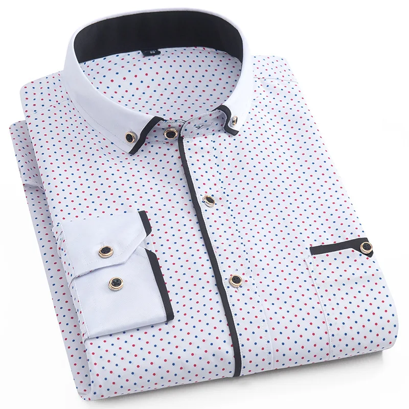 Men Long Sleeve Shirt Stitching Pocket Design Fabric Soft Comfortable cotton shirt long sleeve shirt men casual shirt
