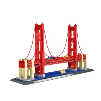 

New Golden Gate Bridge Building Block Set Three-dimensional Model Of World Famous Urban Building Brick Children Toy