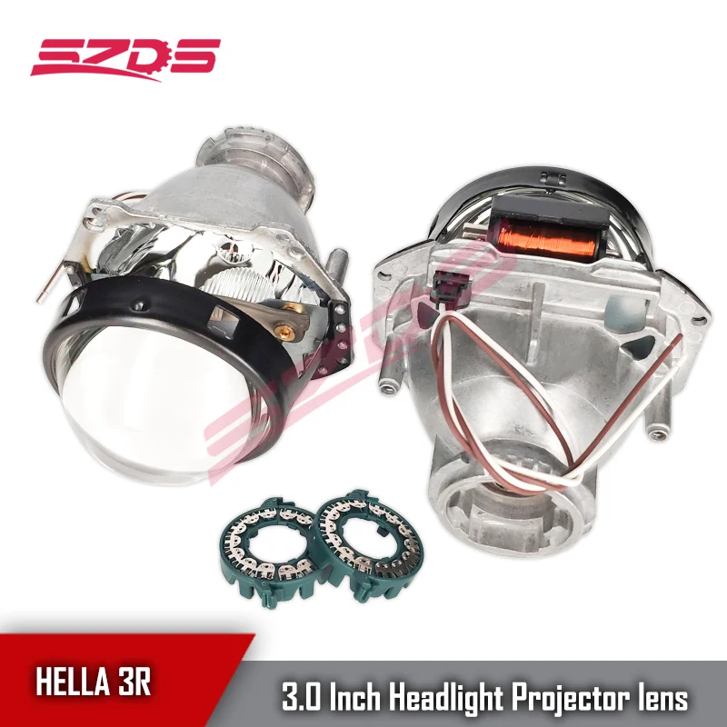 

SZDS 2PCS Auto Car Headlight 3.0 Inch HID Bi Xenon Projector Lens For Hella 3R G5 5 Retrofit Car Styling head light Modify D2