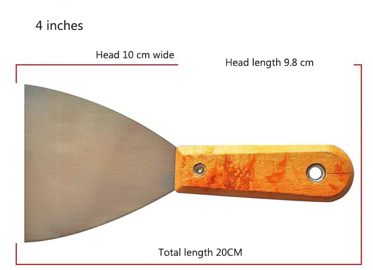 4 дюйма 20 см Многофункциональный марганцевой стали шпатлевка лезвие ножа антикоррозийный пакетный нож полированный инструмент для скребка