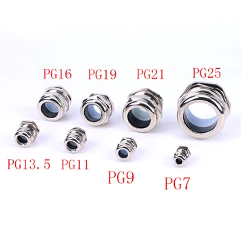 

1PCS Brass Metal cable glands IP68 PG7 PG9 PG11 PG13.5 PG21 PG25 PG29 Waterproof Connector Cable Gland Straight through