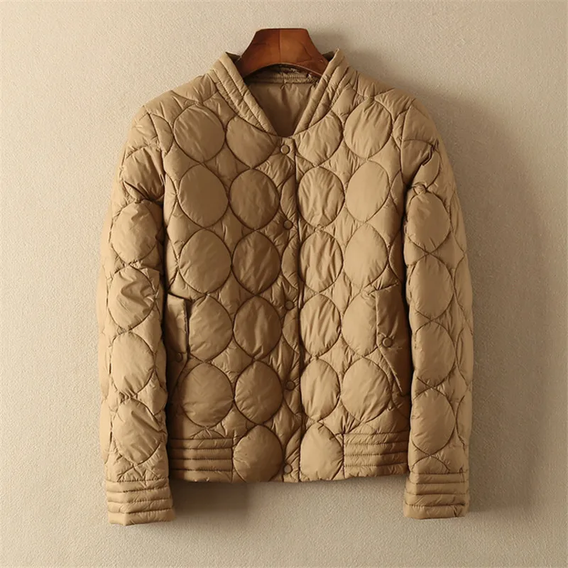 

New Autumn Winter Women Short Jackets Tops Female Thin White Duck Down Coat Warm Ultra Light Down Jacket Parkas Outwear AB1629