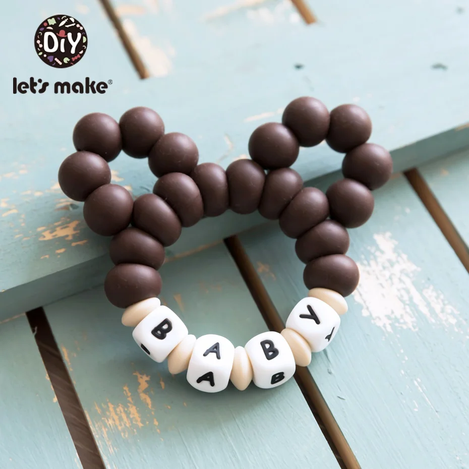 Let'S Make 1Pc Silicone Teether Beads Bracelet Teething Baby Rattle Stroller Bpa Free Toys | Мать и ребенок