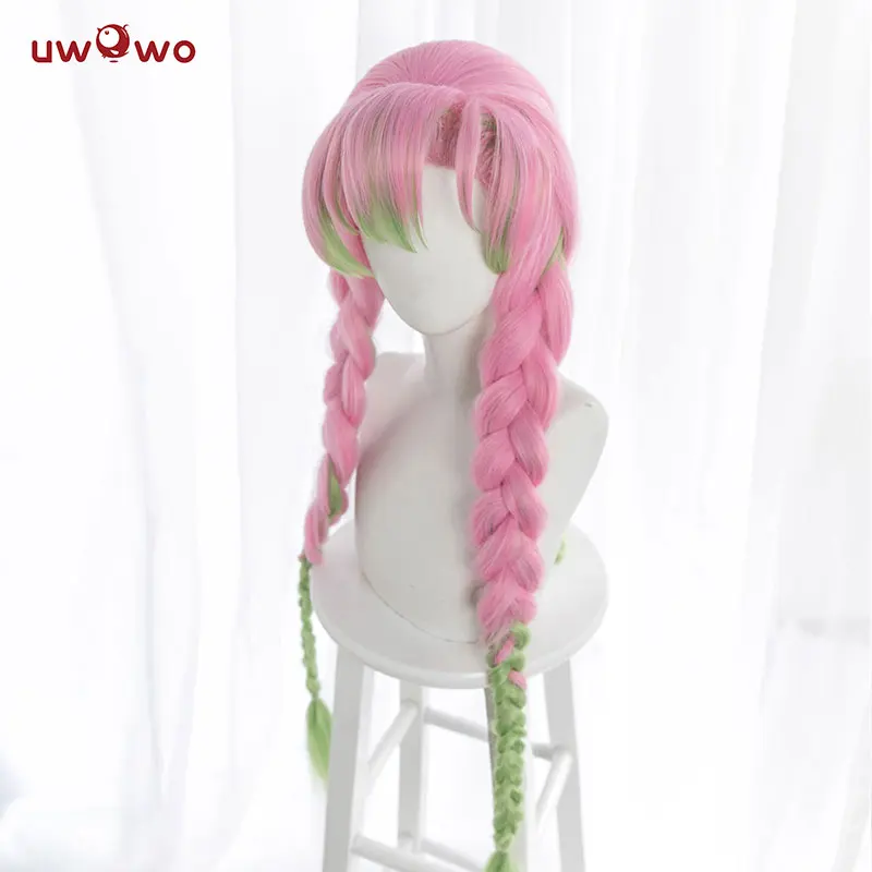 PRE-SALE UWOWO Kanroji Mitsuri Wig Kimetsu No Yaiba Demon Slayer Cosplay Wigs Pink Green Gradient Synthetic Heat Resistant Hair